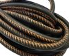 Round stitched nappa leather cord Taupe - 4 mm