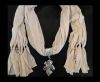 Scarf With Beads Style8-Cream