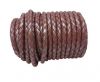 Round Braided Leather Cord SE/M/15-Metallic Plum-6mm
