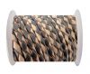 Round Braided Leather Cord SE/B/30-Dark Brown-Natural - 8mm