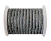 Round Braided Leather Cord SE/B/Grey - 4mm