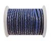 Round Braided Leather Cord SE/Dark Blue-4mm