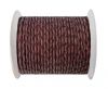 Round Braided Leather Cord SE/PB/21-Vintage Maroon - 3mm