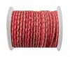 Round Braided Leather Cord SE/PB/Vintage Red-8mm