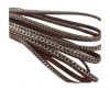 Stainless steel chain on leather-style 14-5mm-brown