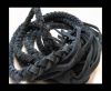 Suede Braided Belts with tassels - 8mm round -Blue