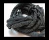 Suede Braided Belts with tassels - 8mm round -Vintage Blue