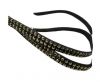 Suede Cord with studs-5mm-Gold-Dark Grey