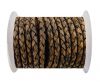 Round Braided Leather Cord SE/PB/13-Vintage Brown - 5mm