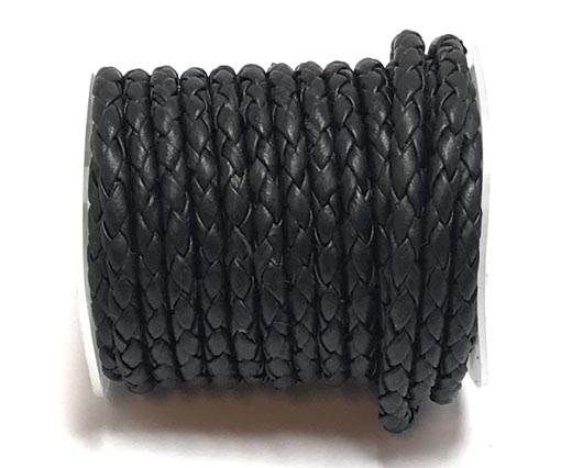 Round Braided Bolo Cords - 4mm -  black