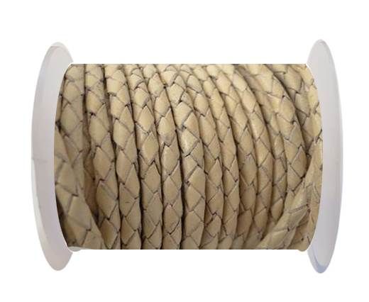 Round Braided Leather Cord SE/B/727-Beige-5mm