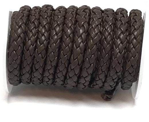 Round Braided Bolo cords - 6mm-brown