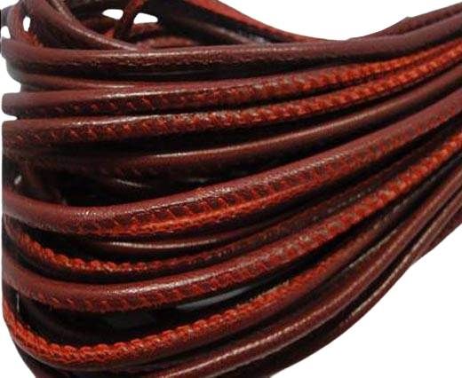 Round stitched nappa leather cord Red -2,5mm