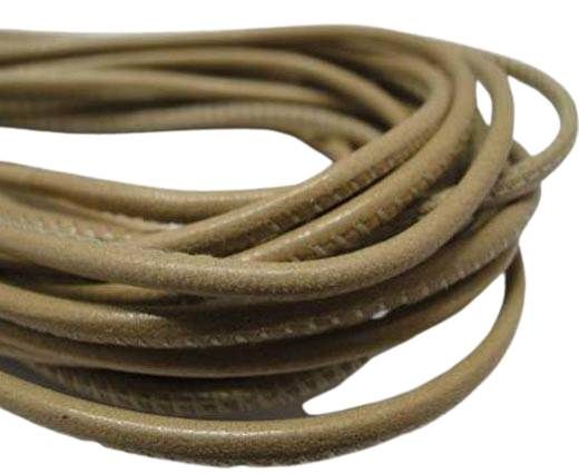 Fine Nappa Leather Round plain style -Latte -2,5mm