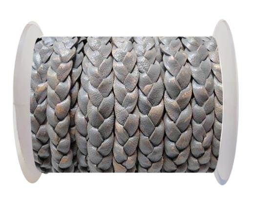 Flat 3-ply Braided Leather-SE-PB-Grey-10MM