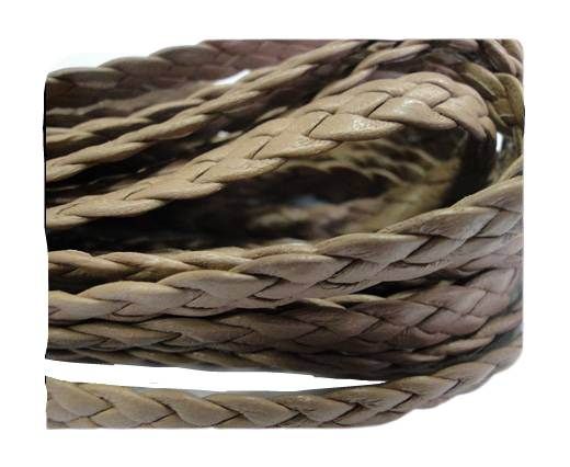 Flat Braided Nappa Leather Cords 6mm-OLD ROSE