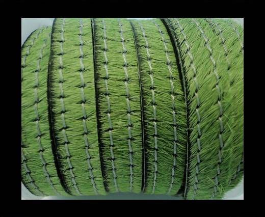 Hair-On Leather with Stitch-Grass Green-10mm