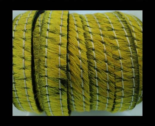 Hair-On Leather with Stitch-Yellow-10mm