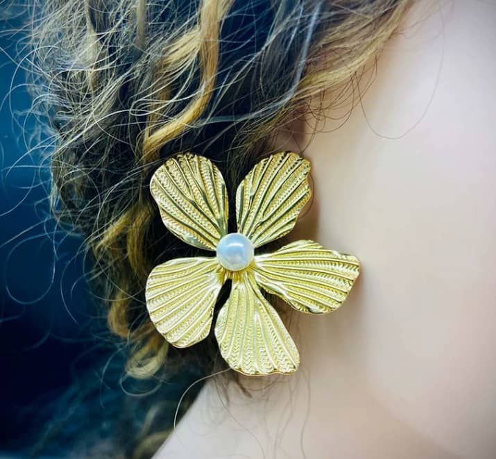 Stainless Steel Earnings - SSEAR42-PVD Gold plated