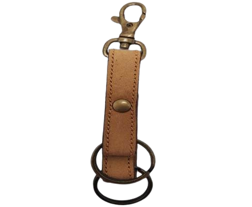 KeyChain-Plain-style1-DOUBLE -  LIGHT BROWN