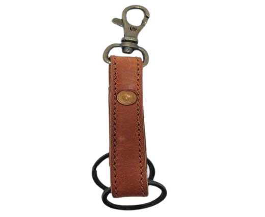 KeyChain-Plain-style1- DOUBLE -  RED BROWN