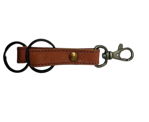 KeyChain-Plain-style1-DOUBLE FLAT LIGHT BROWN