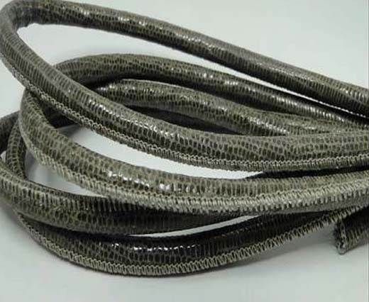 Real Round Nappa Leather cords - Lizard Prints -Taupe Lizard- 6m