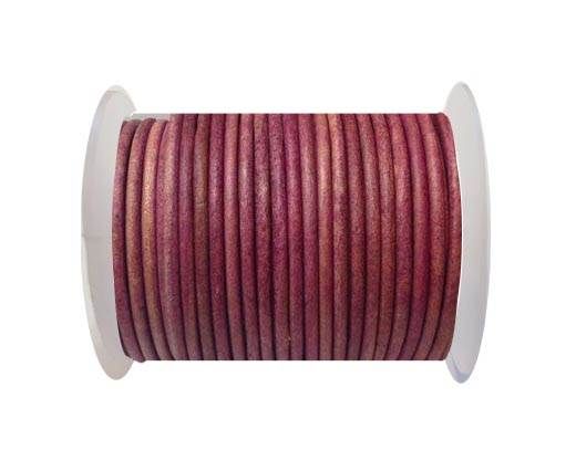 Round Leather Cord 4mm-SE. Vintage Pink