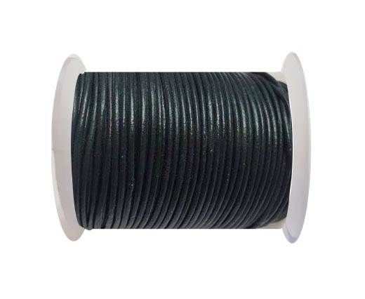 Round Leather Cord SE/R/23-Sea blue - 3mm