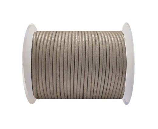 Round Leather Cord SE/R/Matallic Silver - 3mm