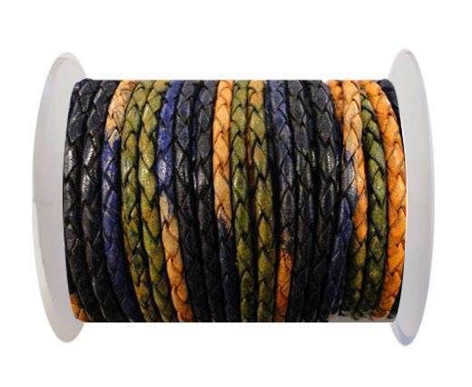 Round Braided Leather Cord SE/DM/03-Night Shades-8mm