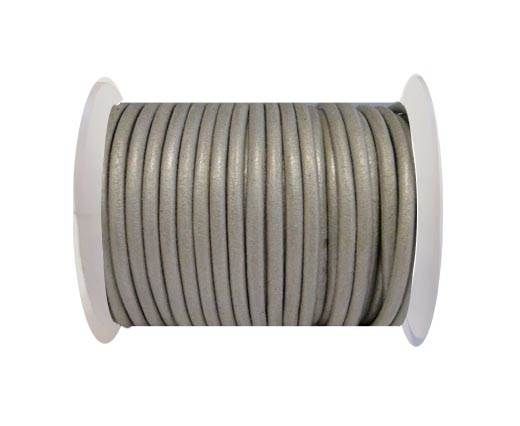 Round Leather Cord SE/R/Silver - 2mm