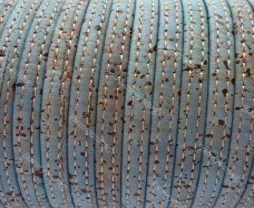 Cork Flat-Stitched-5mm-light blue