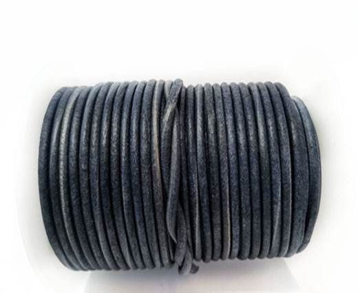 Round Leather cords  2,5mm - Vintage Blue