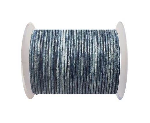 Round Leather Cord SE/R/Vintage Blue-2mm