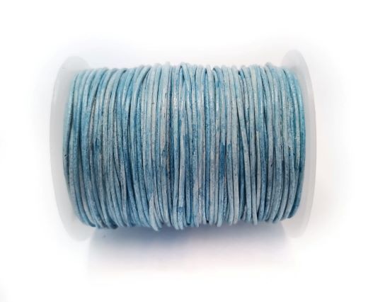 Round Leather Cord -1mm - Vintage Light Sky Blue