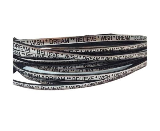 Wish Dream Believe - 5mm - Metallic Silver