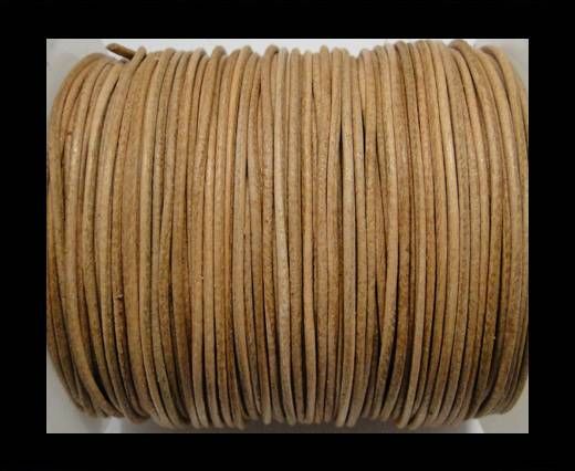 Round Leather Cord  - Natural - 1mm