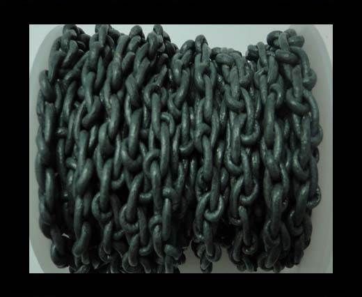 Chain Style Round Leather Cords - DARK GREY