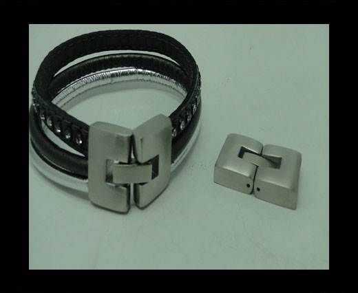 Stainless Steel Snap Lock Clasp - MGST-14-14*3.5mm-STEEL MATT