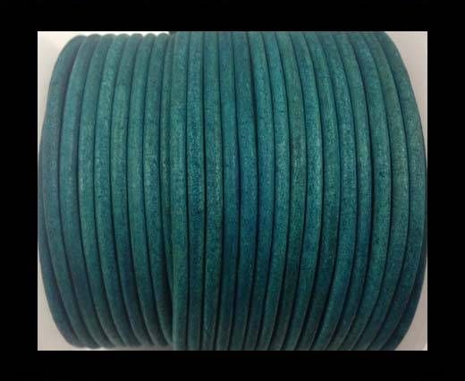Round leather cord-3mm-vintage turquoise