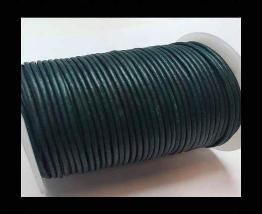 Round Leather Cord  - Forest Green - 1mm