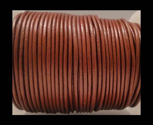 Round Leather Cord SE/R/Metallic Bordeaux - 3mm