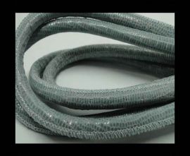 Round stitched nappa leather cord Lizard Prints -Grey Print Lizar