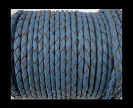 Round Braided Leather Cord SE/B/2024-Jeans-3mm