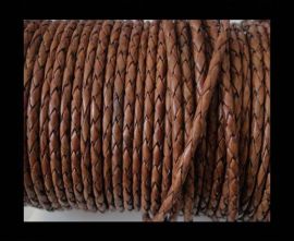 Round Braided Leather Cord SE/PB/10-Walnut - 3mm