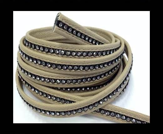 10MM Flat Nappa with Swarovski -Ivory