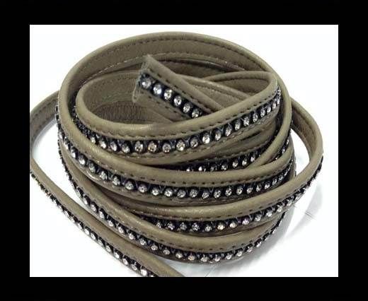 10MM Flat Nappa with Swarovski -Taupe