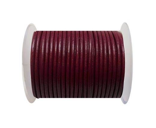 Round Leather Cord - 3mm - FUSCHIA