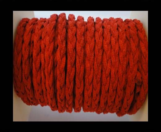 Braided Suede Cords -Red-5mm
